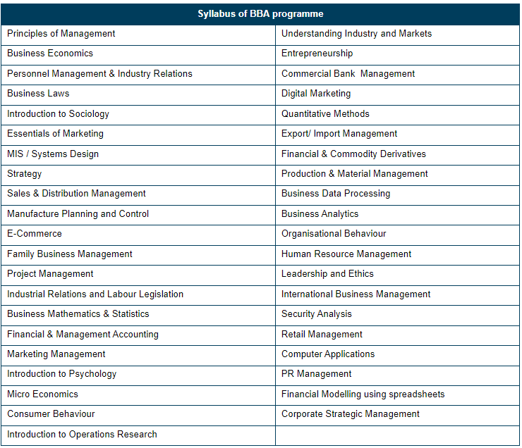 BBA Syllabus 1